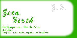 zita wirth business card